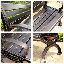Panchina per Terrazza da Parco Panchina per Tempo Libero, Panche da Giardino in Metallo Resistenti Alle Intemperie e Lunga Durata, 3 Posti Panchine Decorative da Prato per Cortili e Portici