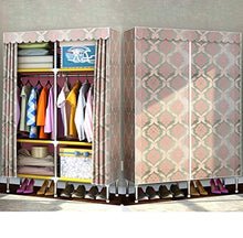 LyMei Organizzatore di stoccaggio Guardaroba Armadio in Tessuto in Acciaio Inox Pieghevole Piccolo Armadio Organizzatore di stoccaggio, 110 * 170 * 45 cm,A