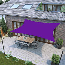 YTQ Rettangolo Vele Parasole Vela Copertura Impermeabile del Baldacchino del Blocco UV con Corda Libera per Patio Cortile Prato Giardino Pergola Veranda attività All'aperto Dimensioni(Color:Viola)