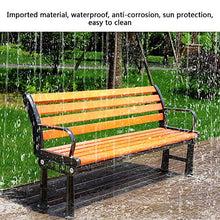 LXLH Panca da Giardino Panca da Giardino per Esterni, Panca da terrazza per Veranda Impermeabile e Resistente alla corrosione con Schienale, La Struttura in Metallo è antiruggine e Facile da Puli