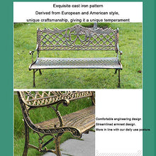 Panchina da giardino per esterni sedia da parco per il tempo libero, panca da giardino in metallo con schienale e braccioli, mobili da giardino antiruggine retrò per esterni, adatta per parchi, port