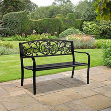 Panchina da giardino in metallo per esterni parco portico sedia 50 "ferro esterno cortile decorazione parco tempo libero panca