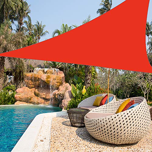 YTQ Vele Parasole A Vela Tenda da Giardino Blocco Impermeabile UV Blocco Triangolo Tenda da Sole per Patio Spiaggia Cortile Amaca Esterna Piscina Pergola Tettoia Rosso(Size:2.4 * 2.4 * 2.4m)