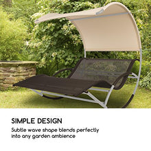 Blumfeldt The Big Easy - Divano da Giardino a Dondolo, Lettino, Ergonomico, Resistente alle intemperie, Tetto Impermeabile, Protezione Raggi UV, Uso Interno o Esterno, Max. 350 kg, Argento