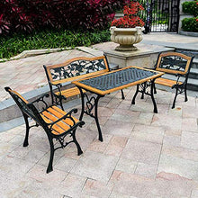 Giardino Esterno Panchine da Terrazza,Sedile In Massello Anticorrosivo In Ghisa Combinazione di Tavolo E Sedia Per Il Tempo Libero,Panchina Balcone Con Schienale E Braccioli,Sedia da Portico 2-3 Pos