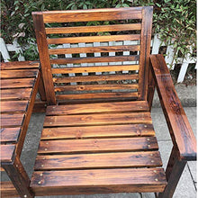 Panca Per Terrazza da Giardino All'aperto, Combinazione Di Tavolo E Sedia Per Balcone A Doppio Sedile In Legno Massello Anticorrosivo,Panchina Con Schienale, Tavolo Con Foro Per Ombrellone,Per Porti
