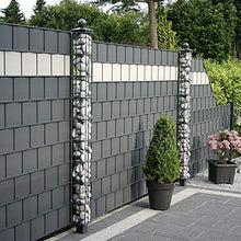 TerraUno - Strisce frangivista premium per recinzione a doppia asta, 50 m x 19 cm, con 30 clip, colore antracite, in PVC per la recinzione