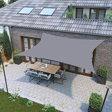 YTQ Vele Parasole Rettangolare A Vela da Esterno Impermeabile da Giardino Patio per Feste Protezione Solare Tenda da Sole 95% Blocco UV con Panno in Corda Libera(Color:Grigio)