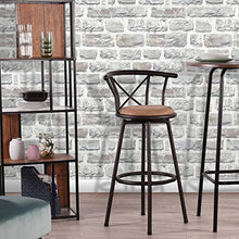 MEUBLE COSY Set di 2 sgabelli da bar, altezza della seduta 77 cm, stile industriale girevole con poggiapiedi imbottito con schienale e cuscino