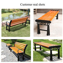 Outdoor Furniture Panchina 3 posti da Giardino terrazza da Esterno panchina da Parco, con Telaio in Legno e ghisa, con braccioli e Schienale Patio Balcone Veranda Sedia mobili