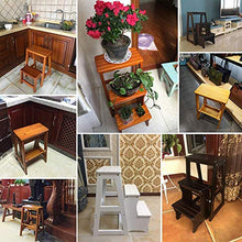 Gradini Pieghevoli in Legno, scarpiera Portatile Sgabello con Gradino in Legno massello, Scala Pieghevole per Interni per Adulti, Supporto per Fiori in Legno con Telaio per Piante, Attrezzi Pesanti
