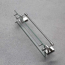 GDFEH Scaffale da Bagno 1 Posaggio in Vetro temperato a Livello con Asciugamani, Cucina a Muro 304 Ripiani in Acciaio Inox, Ripiani di stoccaggio 18,5 × 5.1 × 5.1 Pollici