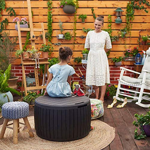 XLLLL Cassapanca da Esterno Box Contenitore per Rifiuti in Plastica da Giardino Scatola per Ricevimenti All'aperto Tavolo per Ricevimenti Rotondo Negozio da Banco Impermeabile