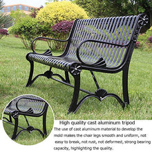 Panca da giardino, sedia in metallo per esterni, sedile per mobili da giardino da esterno 2-3 posti, sedile per terrazza parco, panca da giardino con gambe in alluminio pressofuso e superficie del s