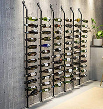 Porta bottiglie da vino da Parete,Barra Stile Retrò Industriale Obliquamente Inserito Espositore per Vino 12 Bottiglie/Nero / 195cm