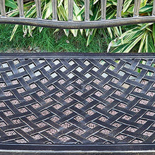 Panchina per terrazza del parco Panchina per il tempo libero all'aperto, Panchina da giardino in alluminio pressofuso resistente alle intemperie di lunga durata, Panchina da cortile retrò a 2 posti