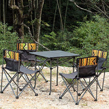 AKEFG Tavolo da Campeggio Pieghevole e sedie, Tavolo Portatile 4 sedie 1 Tavolo, Tavolo da Giardino Esterno e sedie con Borsa per Il Trasporto, Ideale per Tour con Guida autonoma, Picnic