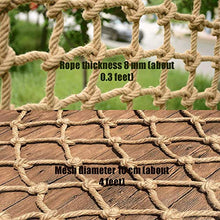 Corda Di Canapa Di Alta Qualità Reti Protettive Per Interni Ed Esterni Reti Da Arrampicata Per Bambini Reti Decorative A Soffitto Spessa Maglia 8 Mm 10 Cm (0,3 * 4 Pollici)(Size:1M*9M(3*29FT))