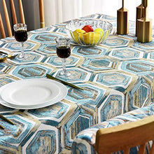 WSJIABIN Decorazioni per la casa Tovaglia Tavolo da tè Tessuto Blu Geometrico Rivestimento Tavolo da Pranzo Europeo Soggiorno Tovaglia Impermeabile Tovaglia