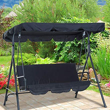 Gartenhof - Copertura per altalena da soffitto, in poliestere, 190T, 142 x 120 x 18 cm, colore: Nero