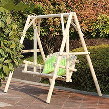 HLZY Grande aliante all'aperto con Supporto, Giardino Swing Articoli Esterni Sedia da Esterno per mobili Esterni, Tutte in Legno massello Impermeabile e anticorrosione Doppia terrazza Sedia a Dondolo