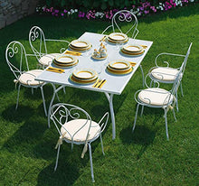vorghini Tavolo Rettangolare da Giardino 160x100 cm in Ferro Desenzano Avorio