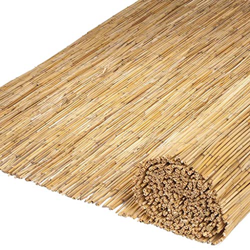 Nature 2X Frangivento da Giardino con Filo Metallico Opacità 70% Fendivista Protezione UV Paravento in Canna di bambù 500x150 cm Naturale