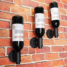 Appeso a parete in ferro Bottiglia singola retrò Portabottiglie di vino rosso Portabottiglie a testa in giù Portabottiglie per vino Decorazione per tavolo da bar Decorazione Armadietto per vino Port