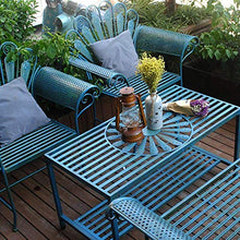 GaoF Terrazza panchina da Giardino panchina da Esterno in Metallo, panchina per Il Tempo Libero a Due posti con Schienale e braccioli, Tavolo e Sedia con Struttura in ghisa Resistente alle