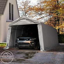 TOOLPORT Tenda Garage 3,3 x 6,0m Tenda per Il Bestiame Tenda Capannone in PVC ca. 550 g/m² e Stabile Costruzione in Acciaio Grigio