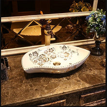 Lavabo da appoggio in ceramica a forma di lavabo con lavabo in ceramica a forma di arte creativa (57x36x12cm) Lavandini bagno