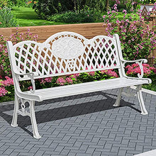 Panchina per terrazza del parco Panchina per il tempo libero all'aperto, Panchina da giardino retrò in alluminio pressofuso resistente alle intemperie, Panchine da giardino decorative nel cortile e
