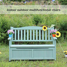 Panchine Terrace Park Panca Portaoggetti da Esterno, Panca in Legno Massello Resistente alle Intemperie, Panchina Cortile con Schienale Braccioli, Per Riporre Attrezzi Giardinaggio / Forniture Ester