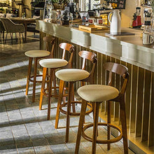 Ljings - Sgabello da bar moderno, altezza bancone da cucina, per pub, bar, patio, bar, pub, sedie con schienale, colori diversi, 60 cm, marrone, lino