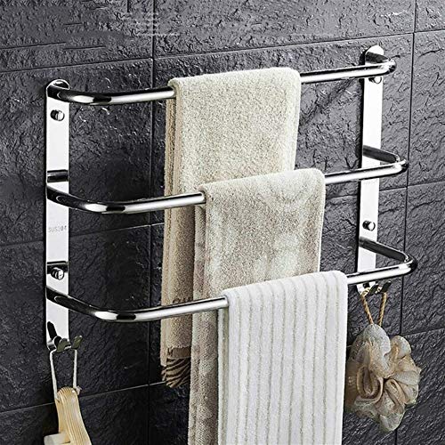 Portasciugamani Bagno Towel Rack con Montaggio a Parete del Gancio del tovagliolo Breve Spazio in Acciaio Inox Portasciugamani Supporto for Il Bagno Accessori di Tre Strati