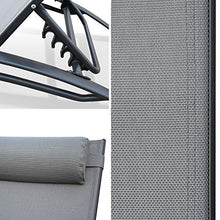 Alice's Garden - Set di 2 lettini per prendere il sole in alluminio Louisa, sedie a sdraio in alluminio e textilene, colore: antracite, grigio e nero