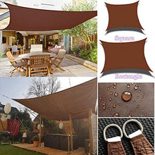 CH-GTJ Tenda A Vela Parasole Rettangolare,Telo da Sole Esterno Vela Ombreggiante in HDPE, Impermeabile Antivento Protezione UV Tenda per Giardino Terrazza Campeggio,Marrone,2X1.8m