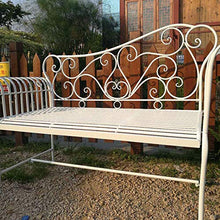 LXLH Panca da Giardino Panca da Giardino panchina retrò Panca da Giardino per Esterni, panchina in Metallo Impermeabile e con Protezione Solare con Schienale e braccioli, panchina Decorativa per