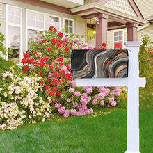 Elegante marmo nero con venature oro e rame dal design unico per cassetta delle poste, copertura per cassetta postale per giardino, giardino, cortile, dimensioni standard, 53 x 45 cm