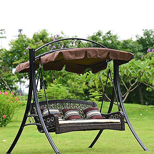 ZDYLM-Y Dondolo da Giardino con Tettuccio 3 posti Metallo Swing Chair Amaca con Staccabile baldacchino, per Cortile Terrazza