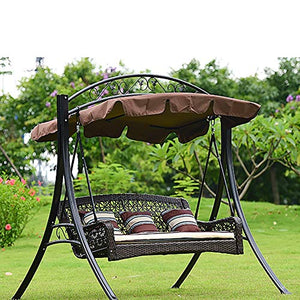 ZDYLM-Y Dondolo da Giardino con Tettuccio 3 posti Metallo Swing Chair Amaca con Staccabile baldacchino, per Cortile Terrazza