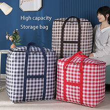 ZZXHV 2PCS Borsa a Quadri in Stoffa Oxford di Grande capacità,addensata a Prova di umidità e Muffa,finissaggio Borsa Trapunta Portatile Borsa da Letto Pieghevole con Cerniera