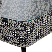 Gartentraum Gruppo di sedute in polyrattan Bianco e Nero con Tavolo - Set di mobili Fantur