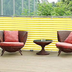 KANULAN Schermo Anti-UV Occhiello Metallico E Corda Esterna Piattaforma Recinzione Copertura Privacy Protection Steccati (Color : Yellow-White, Size : 2x20m)