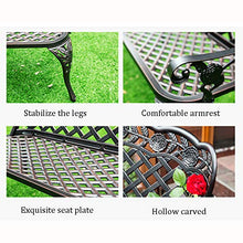 Sedia da giardino per esterni, panchina in metallo, doppia sedia, completamente in alluminio pressofuso con schienale, bracciolo, panca da terrazza, decorazione per la famiglia, centro commerciale