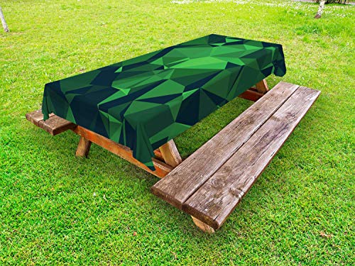 ABAKUHAUS celtica Verde Tovaglia da Esterno, Estratto Poly, Tovaglia da Picnic Lavabile Decorativa, 145 cm x 265 cm, Fern Verde Verde Scuro
