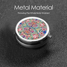 Scatola rotonda per medicina portatile, mini portapillole in metallo, dispenser per pillole, borsa da tasca, regalo da viaggio, mandala boho