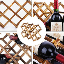 Cabilock Portabottiglie Vino da Tavolo Espositore per Vino in Legno Portabottiglie Incrociato 10 Bottiglie per Bevande Organizzatore di Stoccaggio (Marrone)