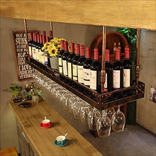 Portabottiglie in metallo Portabicchieri da vino Portabottiglie retrò Portabicchieri in ferro Arte in ferro Portabicchieri da vino Portabicchieri a sospensione Portabottiglie in vetro Champagne Por
