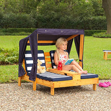 Kidkraft 524 - Doppia Sedia A Sdraio da Giardino, per Bambini, Legno, con Porta Tazze, Blu Scuro/Bianco, 92.96 x 86.36 x 88.9 cm, Età 3-4 anni